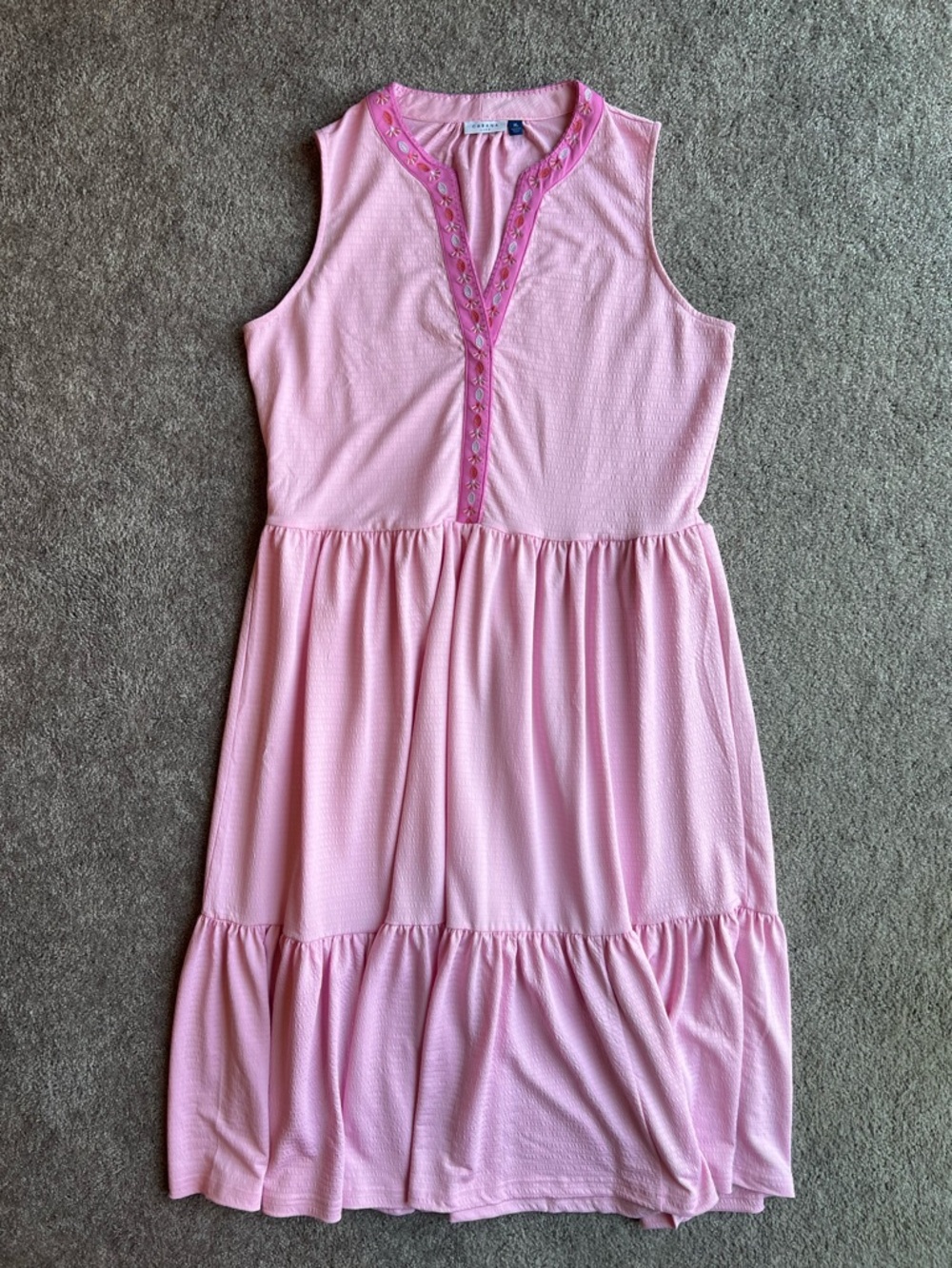 Cabana Life Pink Sleeveless Tiered Sundress